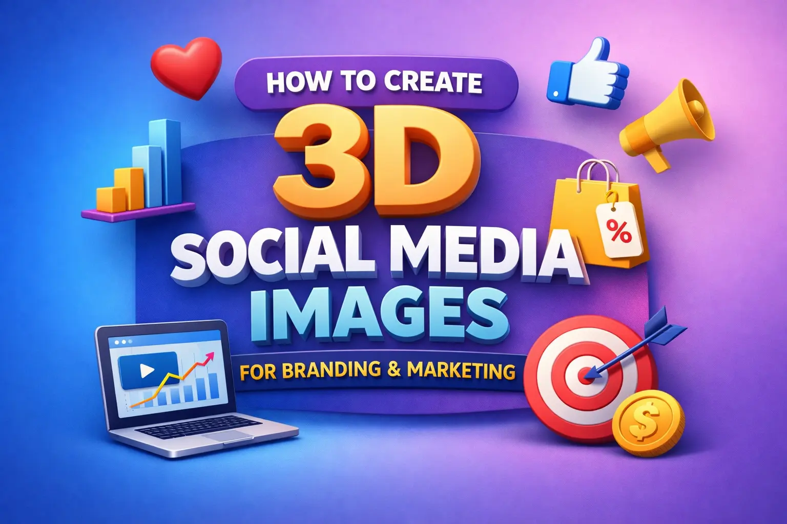 How to Create 3D Social Media Images for Branding & Marketing