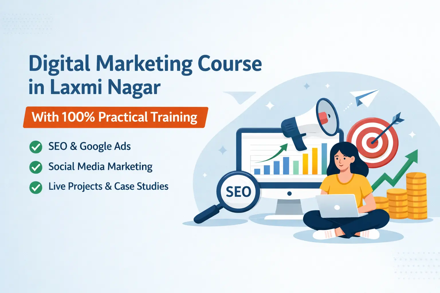 Digital Marketing Course in Laxmi Nagar with 100% Practical Training